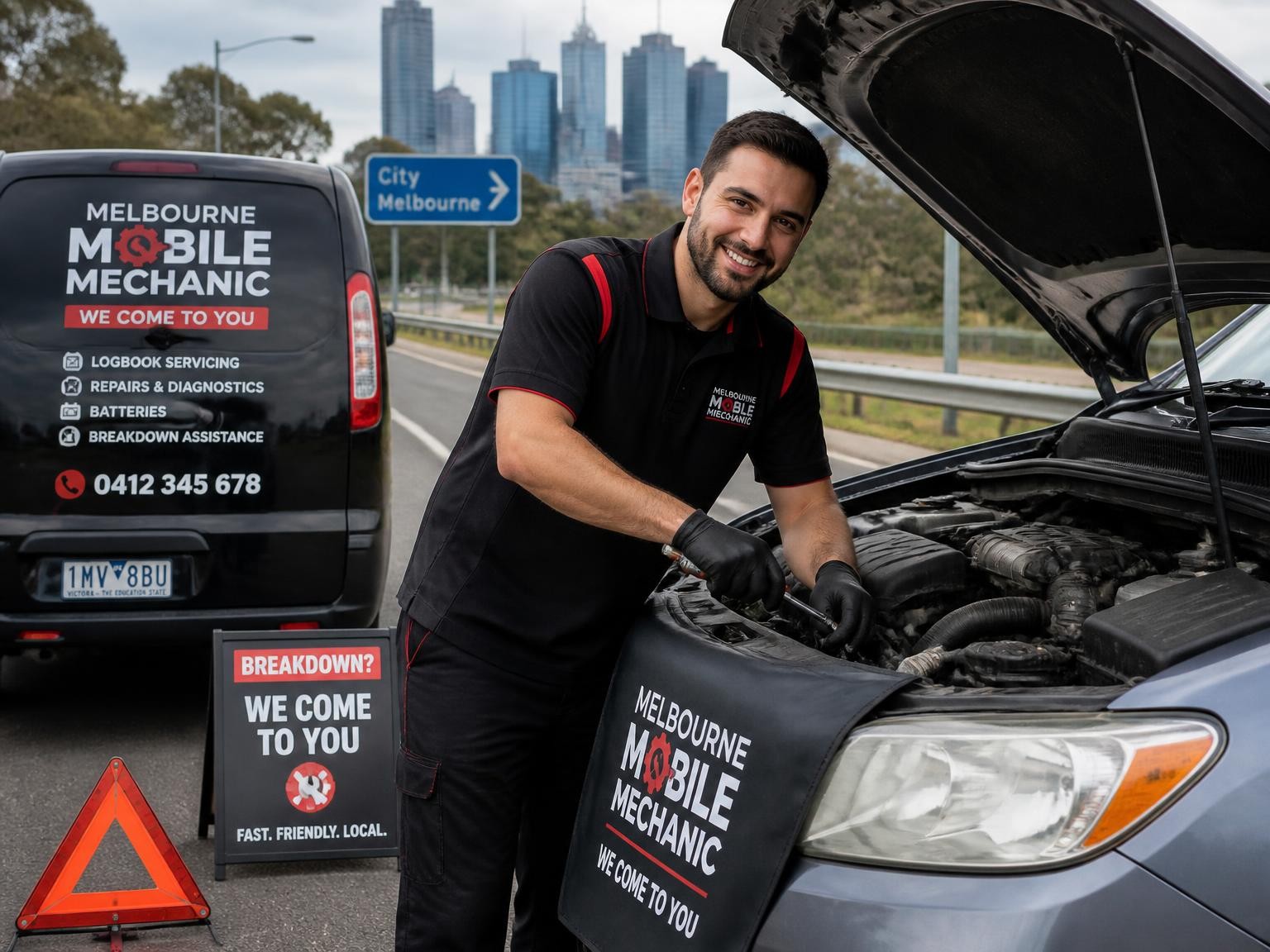 Emergency mobile mechanic near Melbourne providing roadside assistance