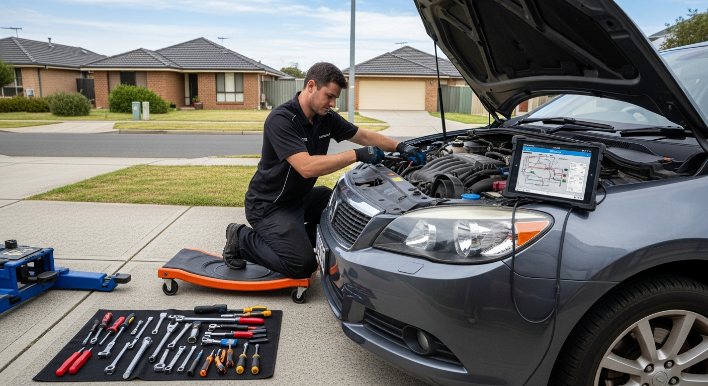 Mobile auto repair near me - mechanic fixing car