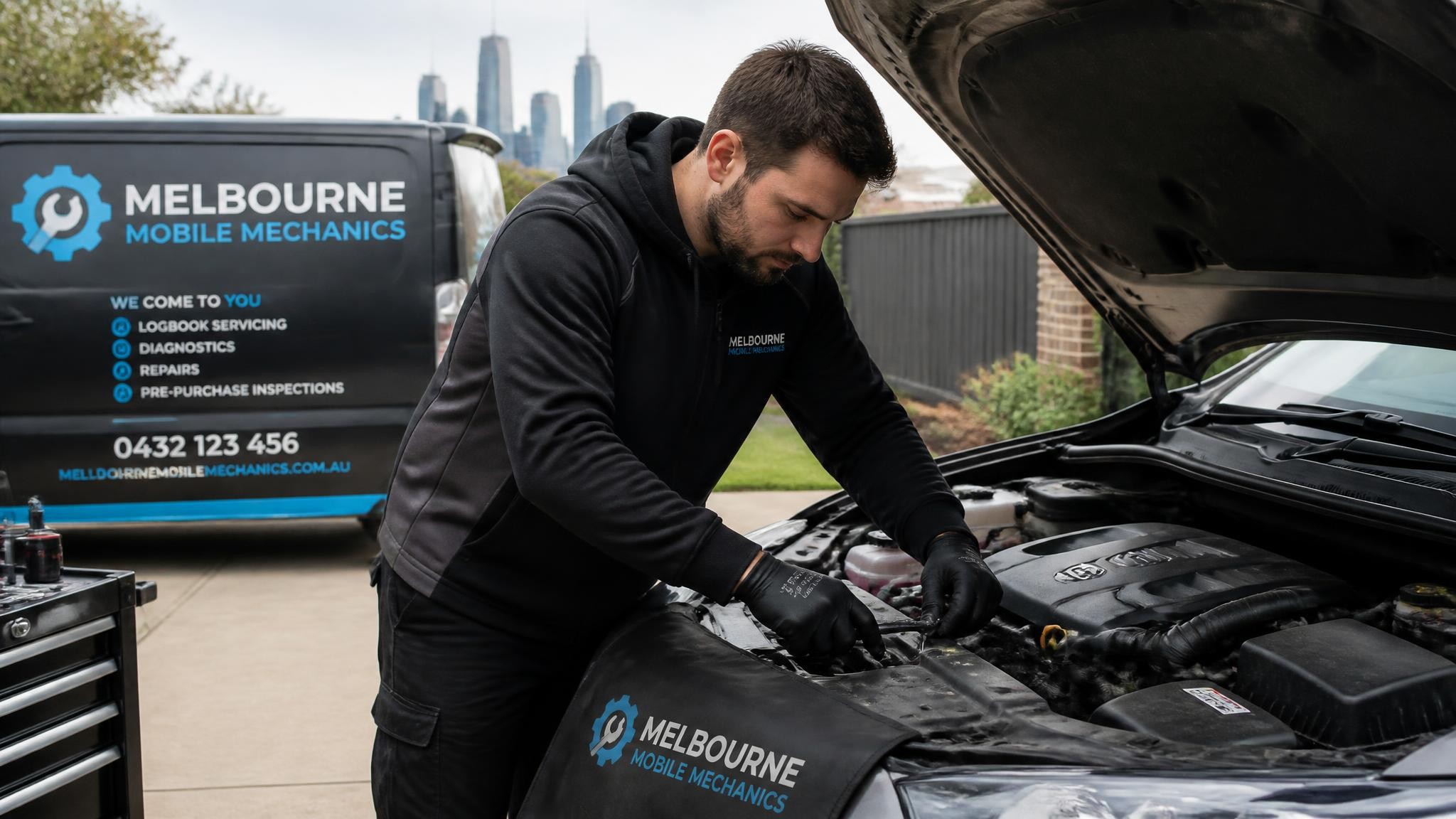 Mobile car servicing in Melbourne at a customer’s home