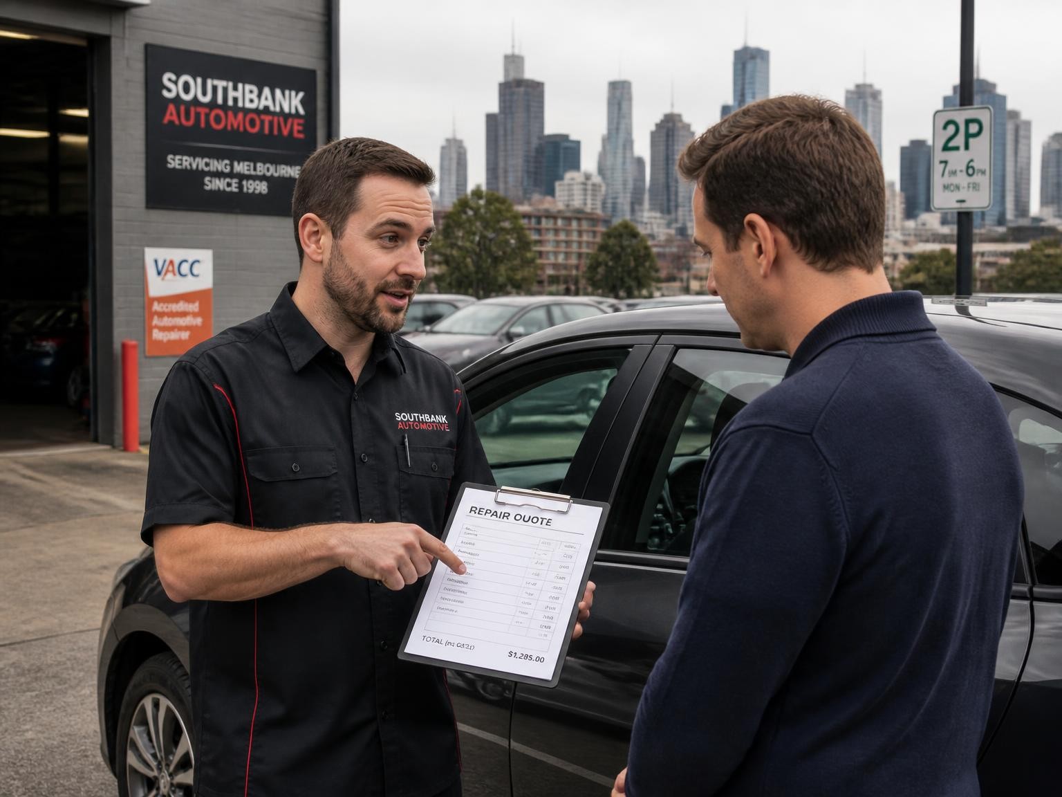 Transparent mobile car repair quote in Melbourne