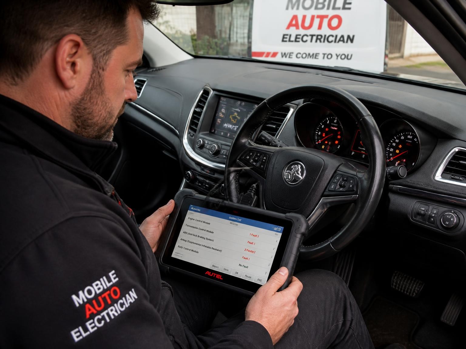 Mobile auto electrician performing vehicle diagnostics in Melbourne