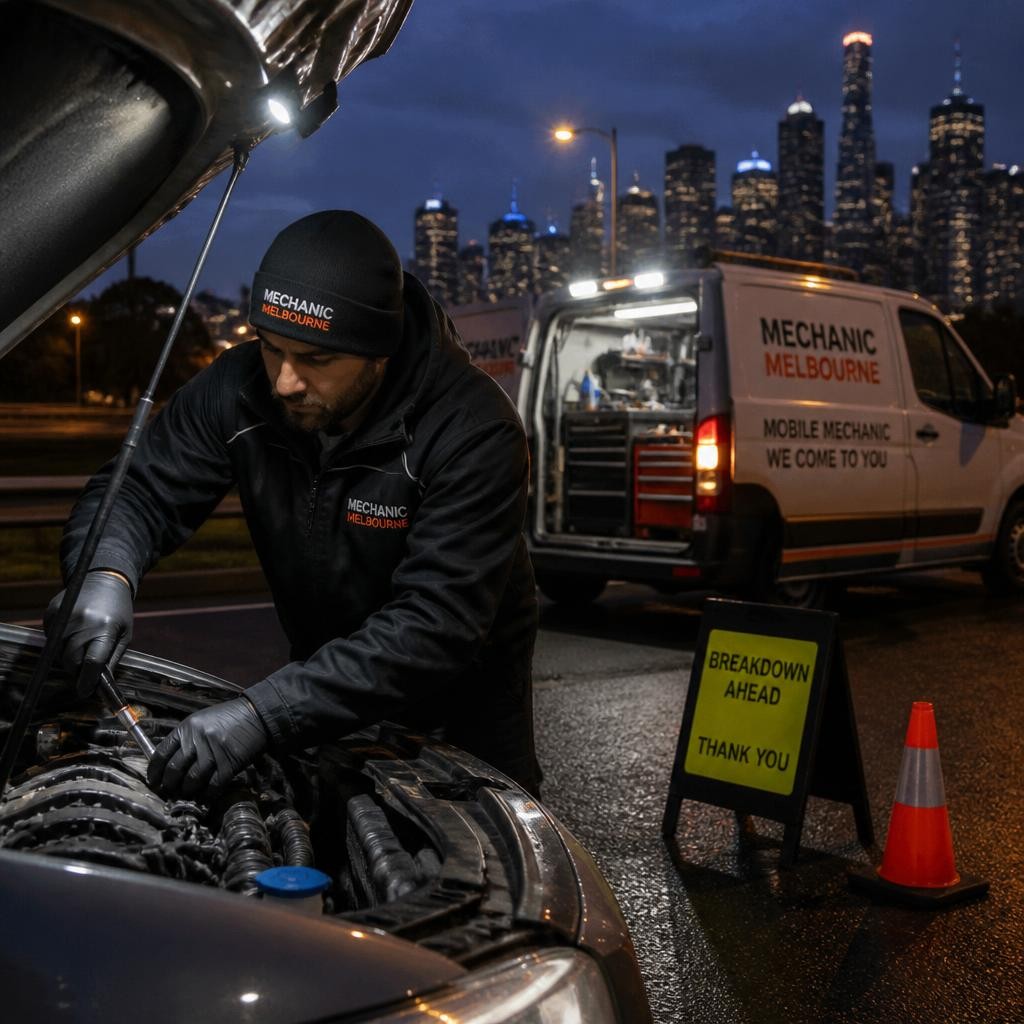 Mobile mechanic providing roadside breakdown assistance in Melbourne