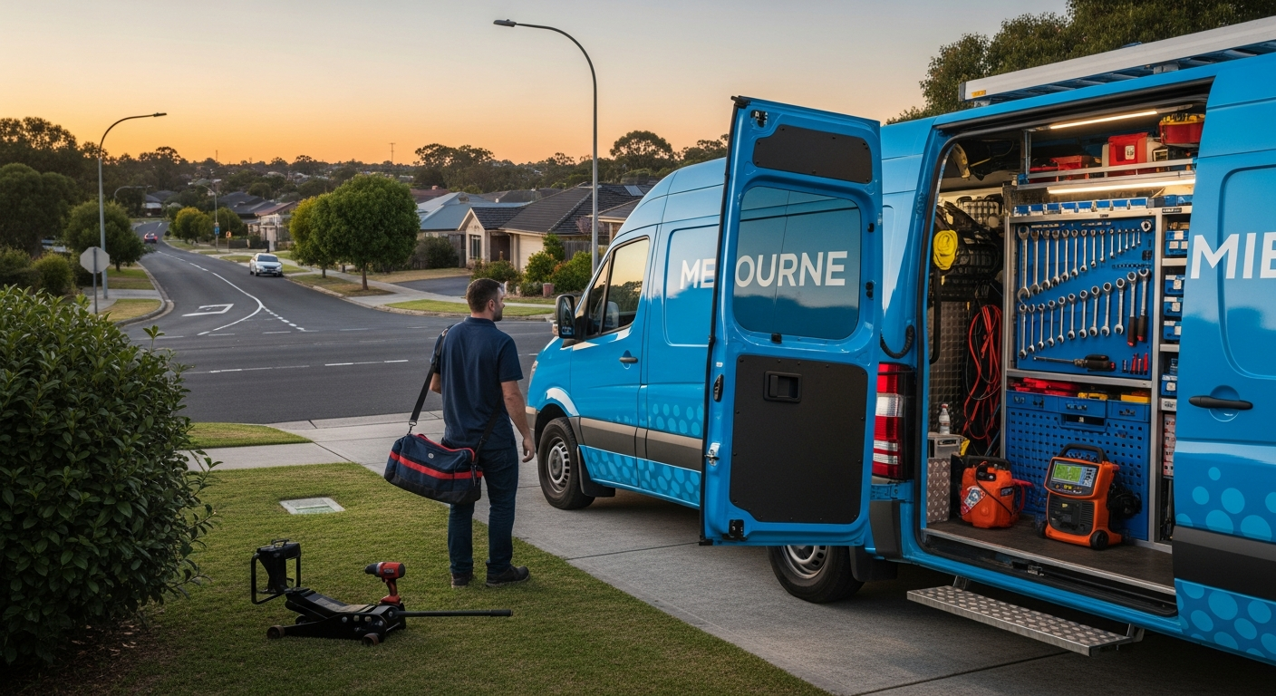 Mobile mechanic arriving in driveway
