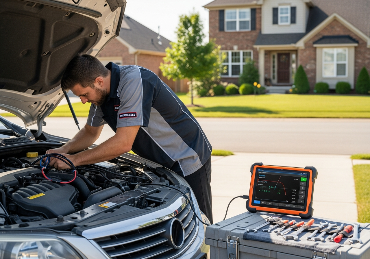 Mechanic working onsite