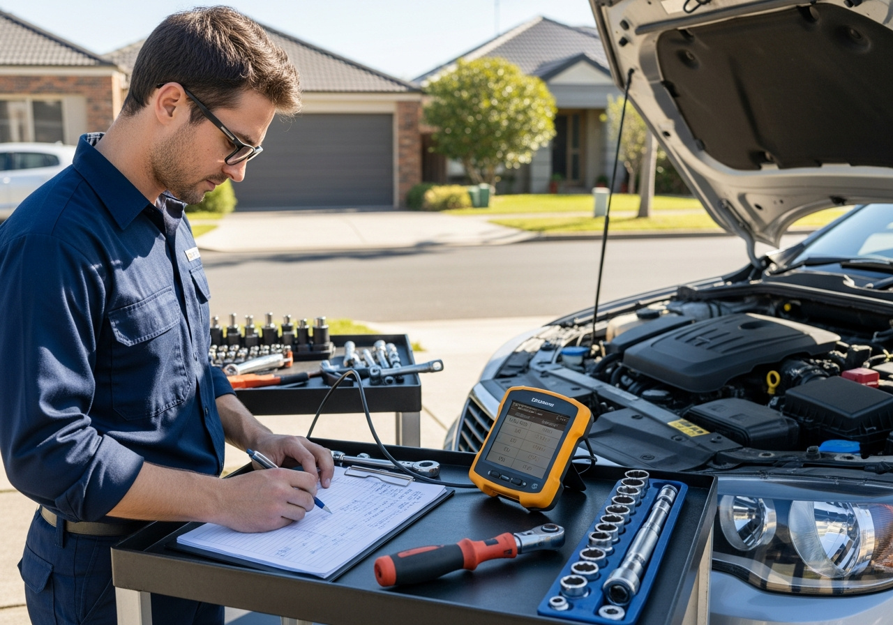 Mobile logbook servicing at home
