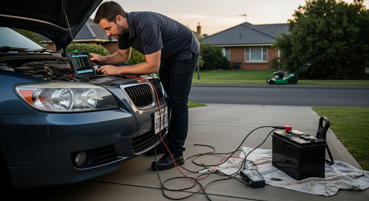 Vehicle diagnostic scanner connected to car