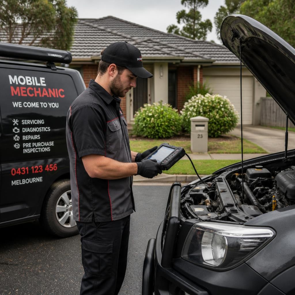 On-site car repairs at a Melbourne home