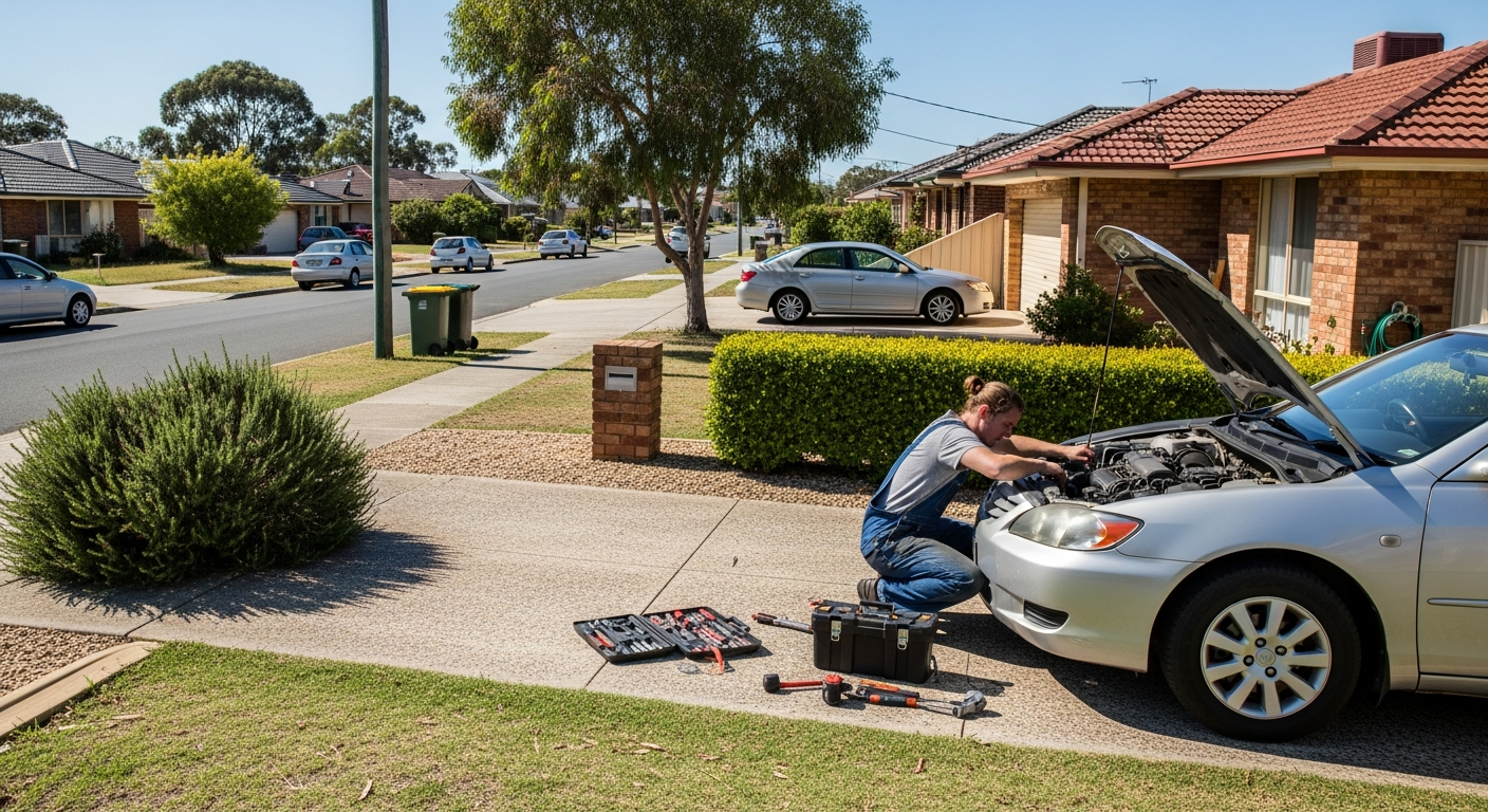 Mobile mechanic servicing in a Melbourne suburb