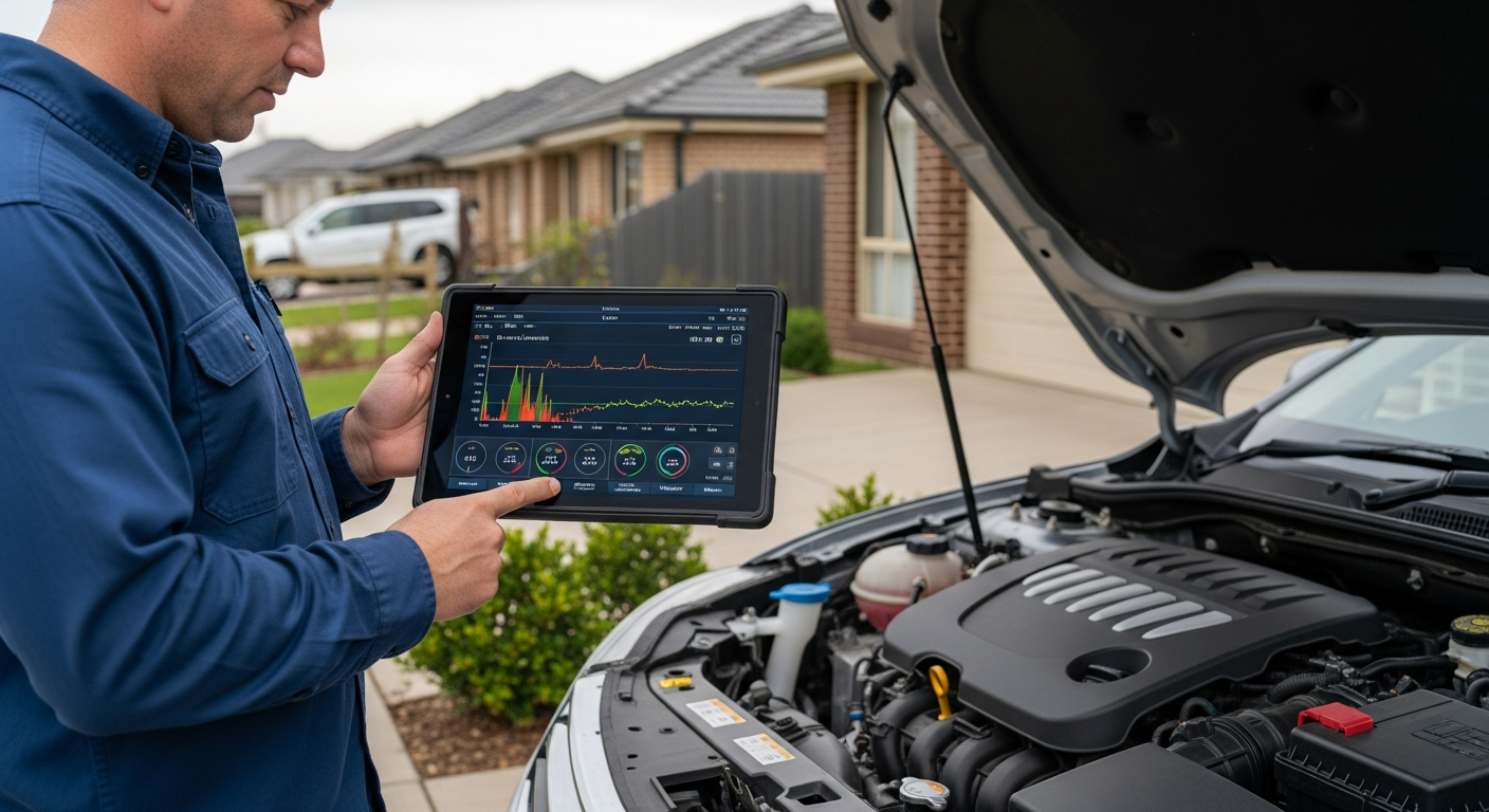 Mechanic with customer
