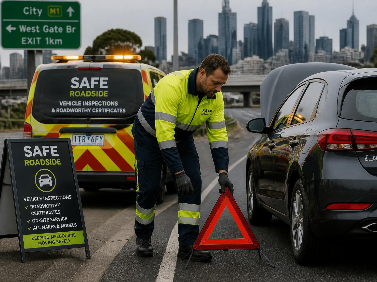 Safe roadside vehicle inspection by a Melbourne mobile mechanic