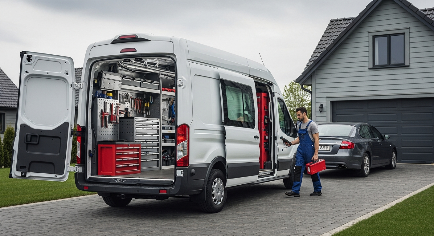 Mobile mechanic van at home
