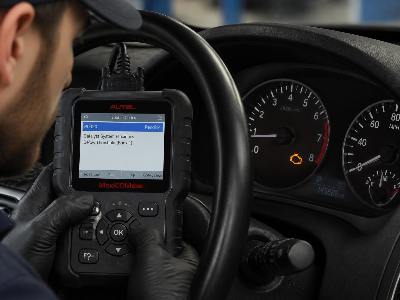 Onsite vehicle diagnostics by a mobile mechanic