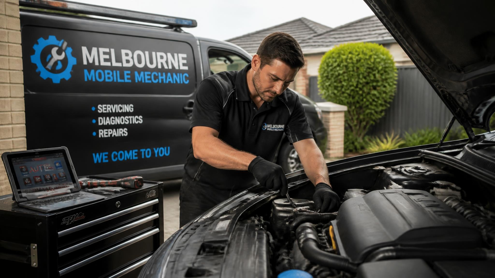 Mobile mechanic bringing car repairs to a Melbourne home
