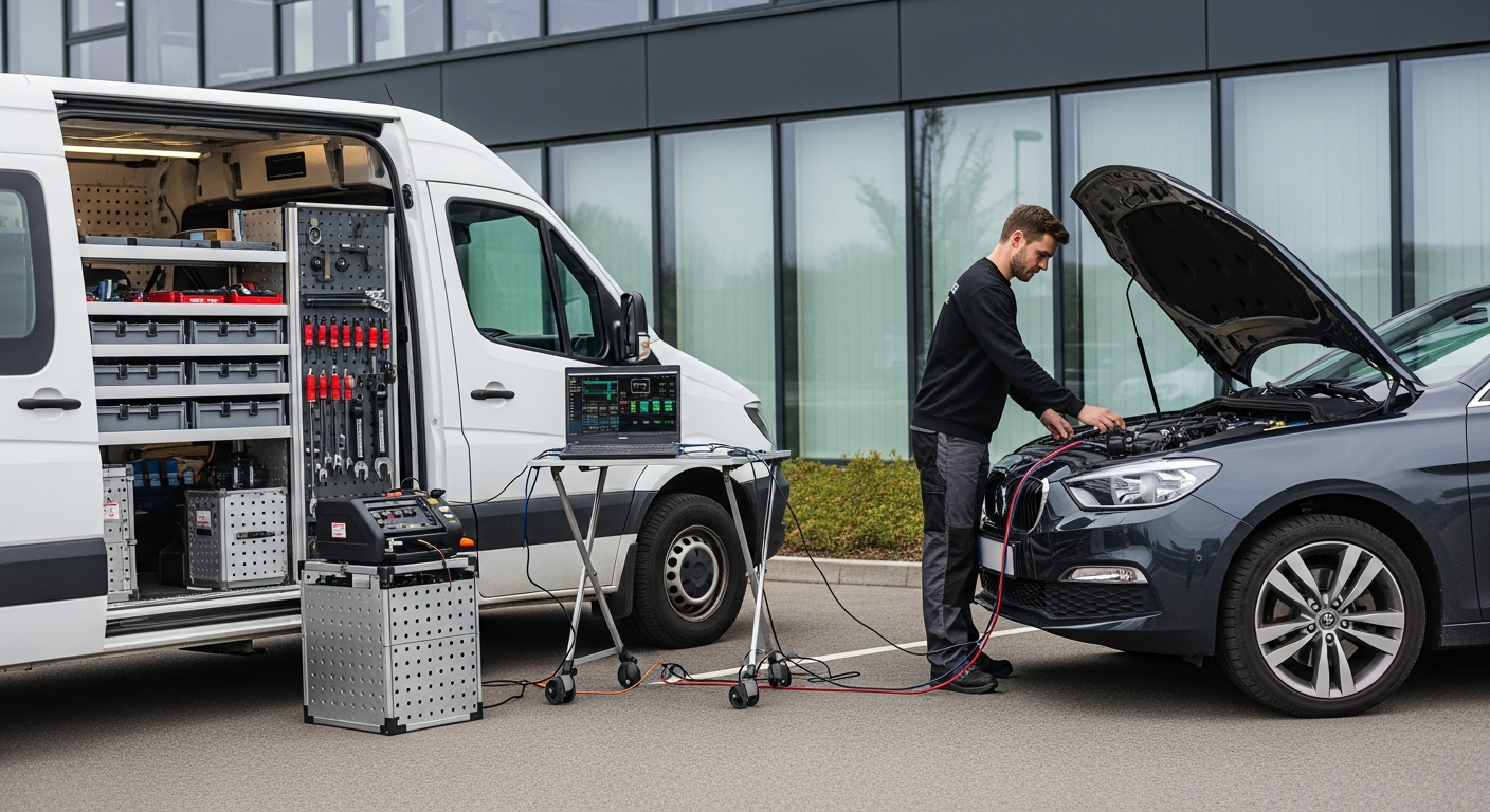 Mobile service van and fleet servicing