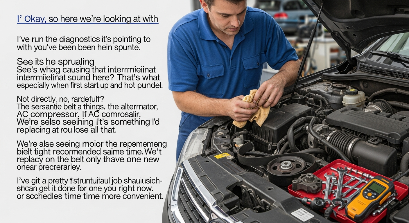 Mechanic explains issue to customer