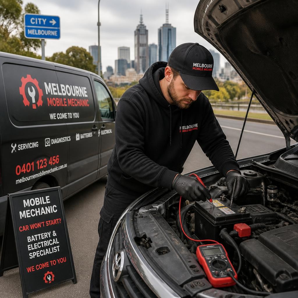Mobile mechanic providing roadside car service in Melbourne