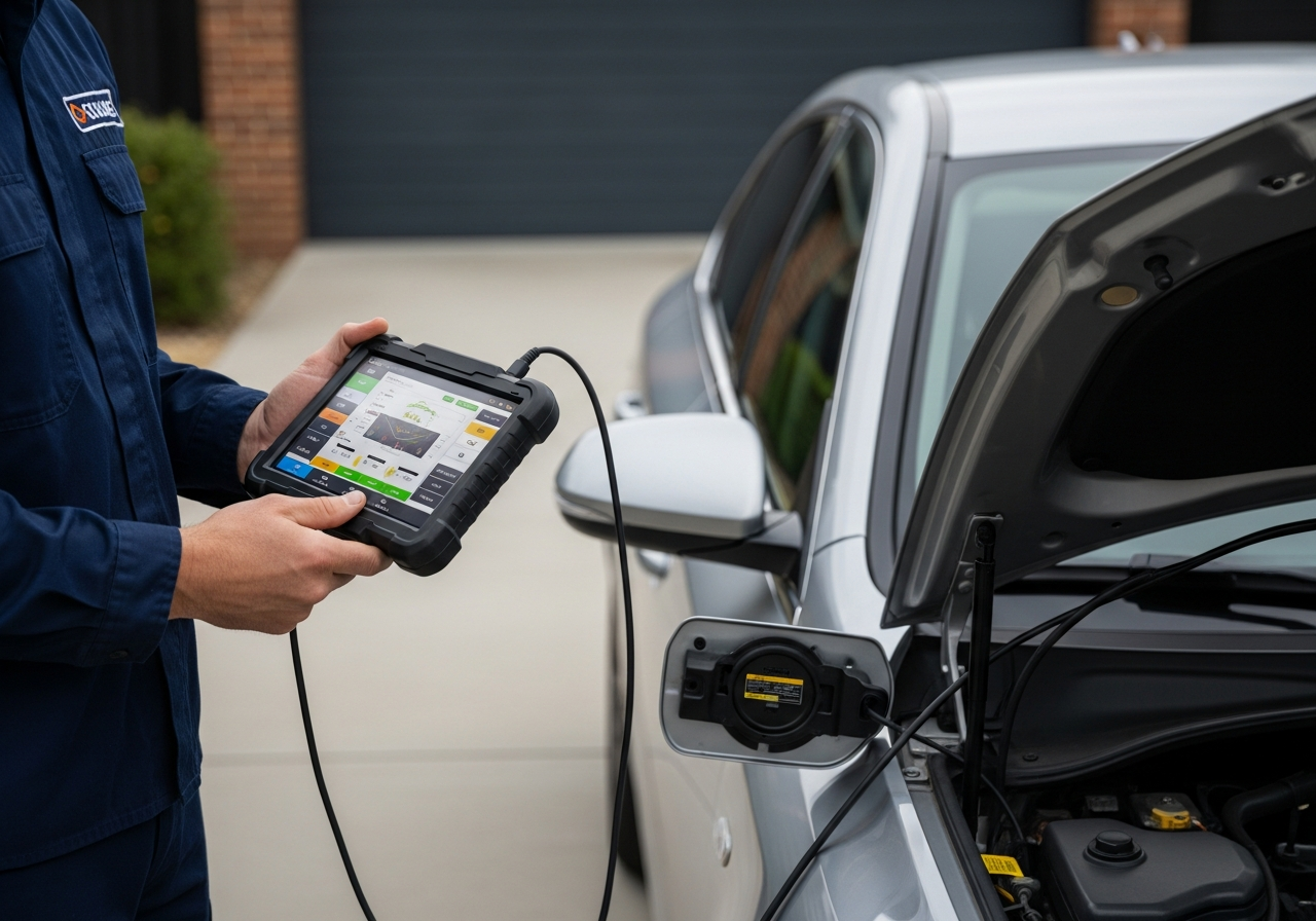 Diagnostic scan during mobile service