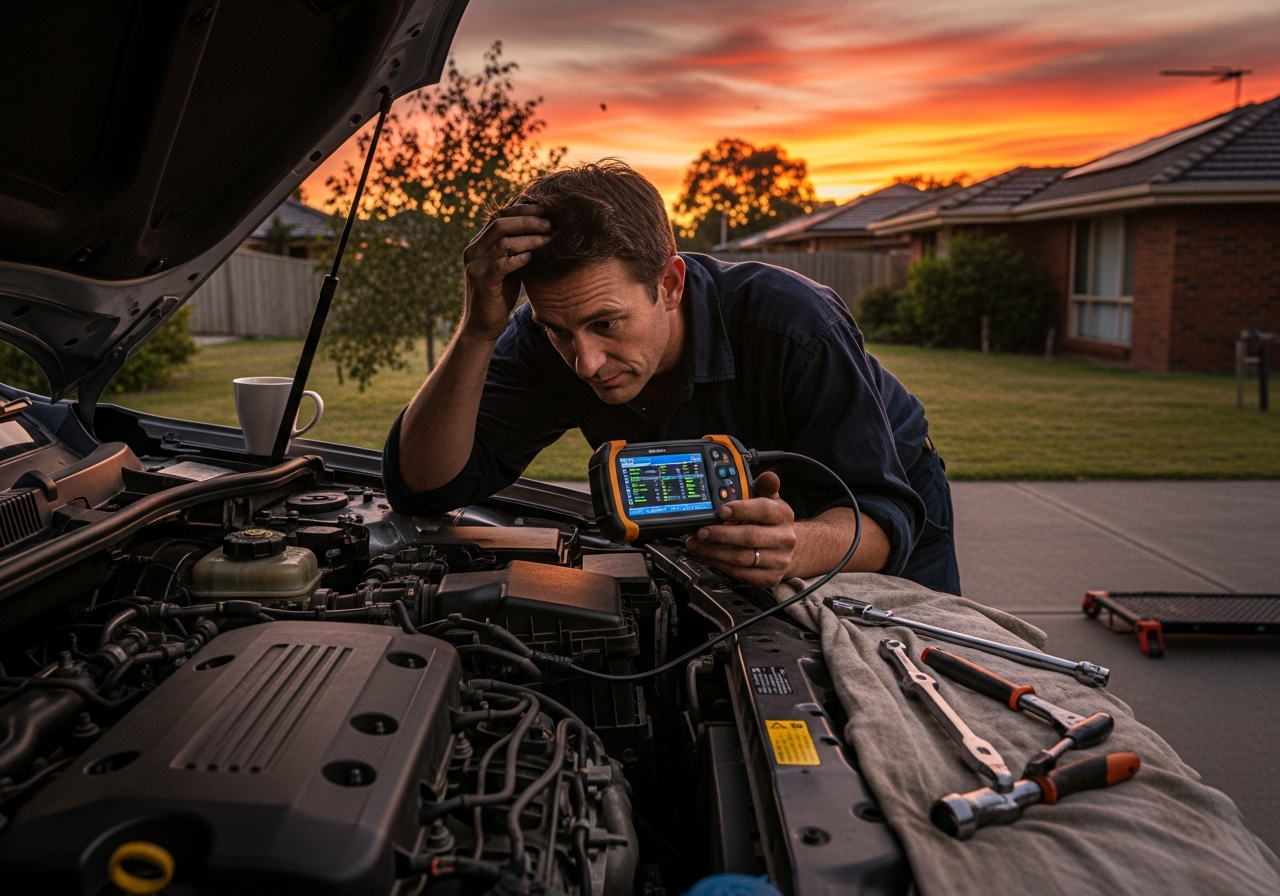 Mobile mechanic using diagnostic tools