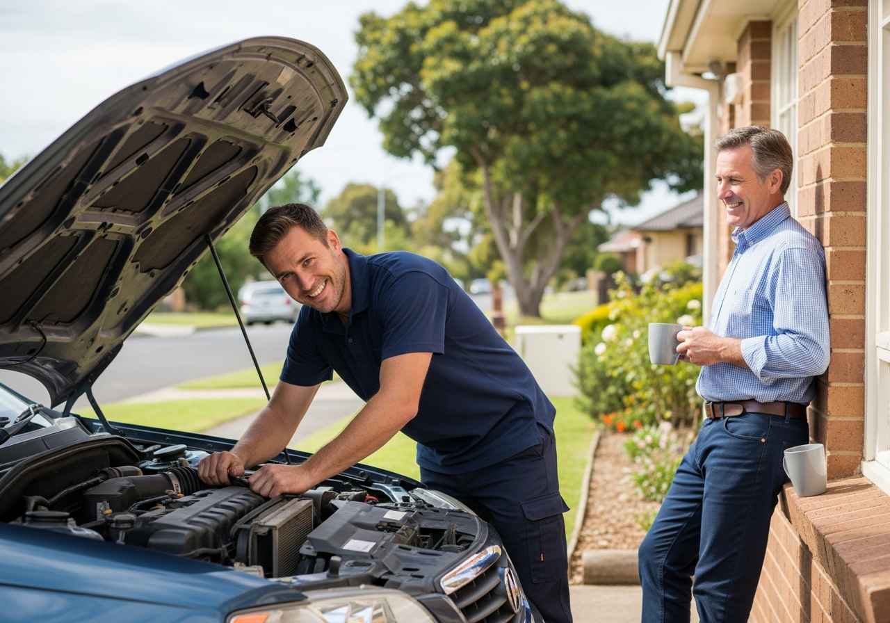 Onsite mechanic in driveway