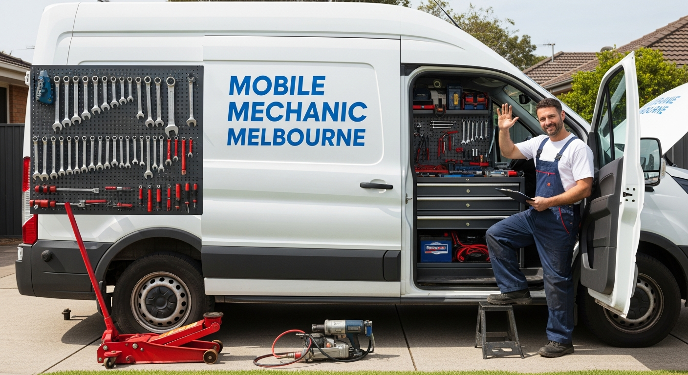 Mobile mechanic van arriving