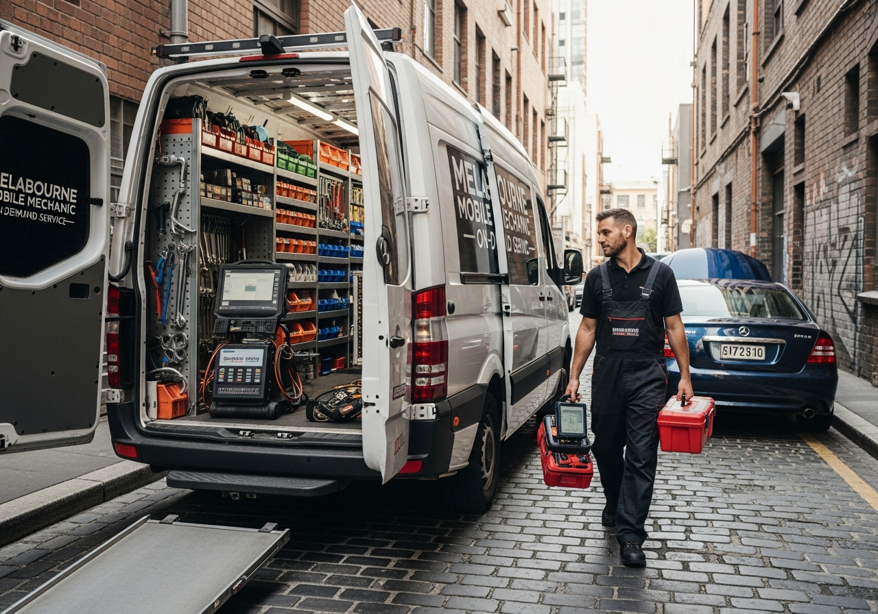 Mobile mechanic van in Melbourne CBD