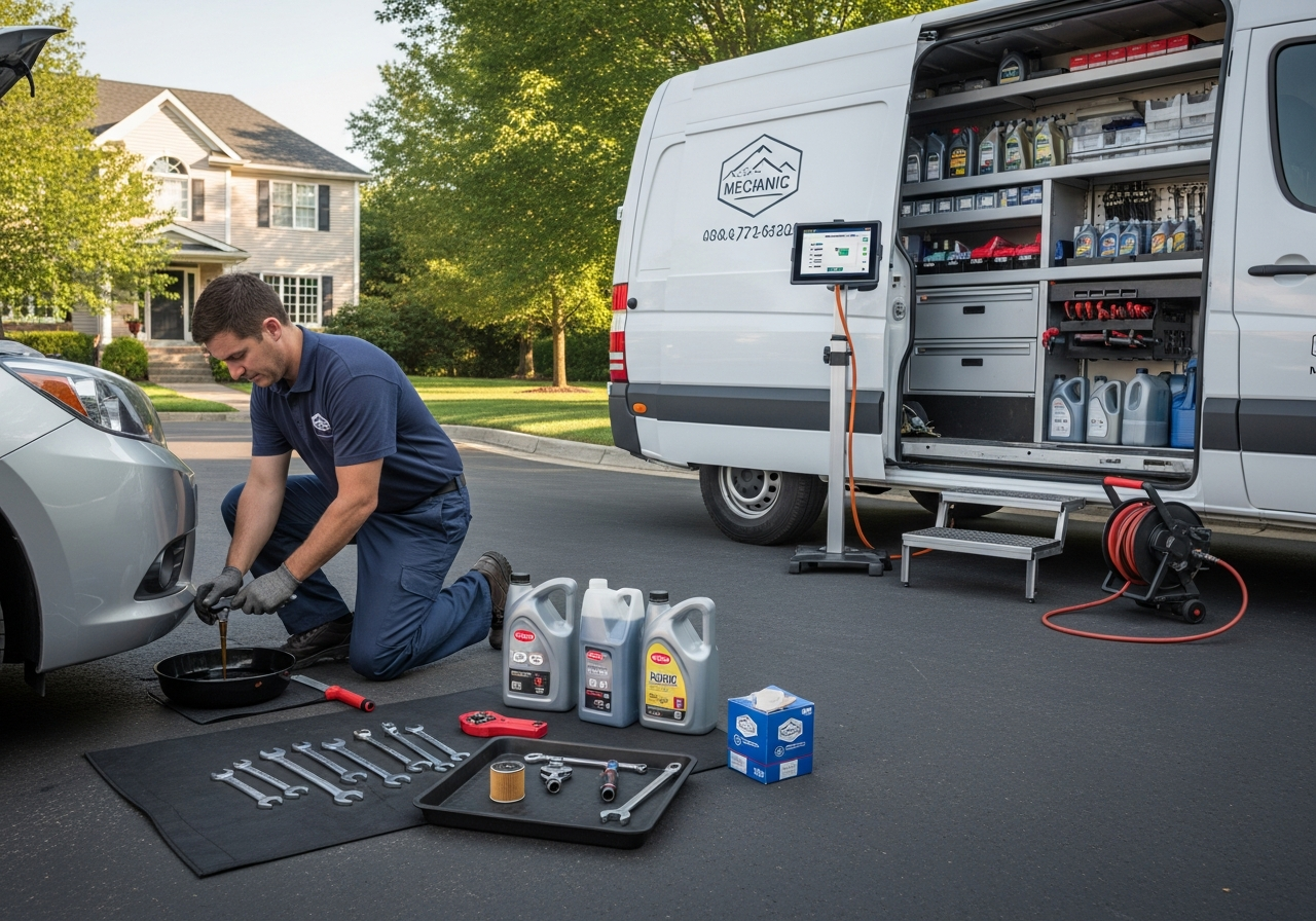 Fixed rate mobile servicing oil change
