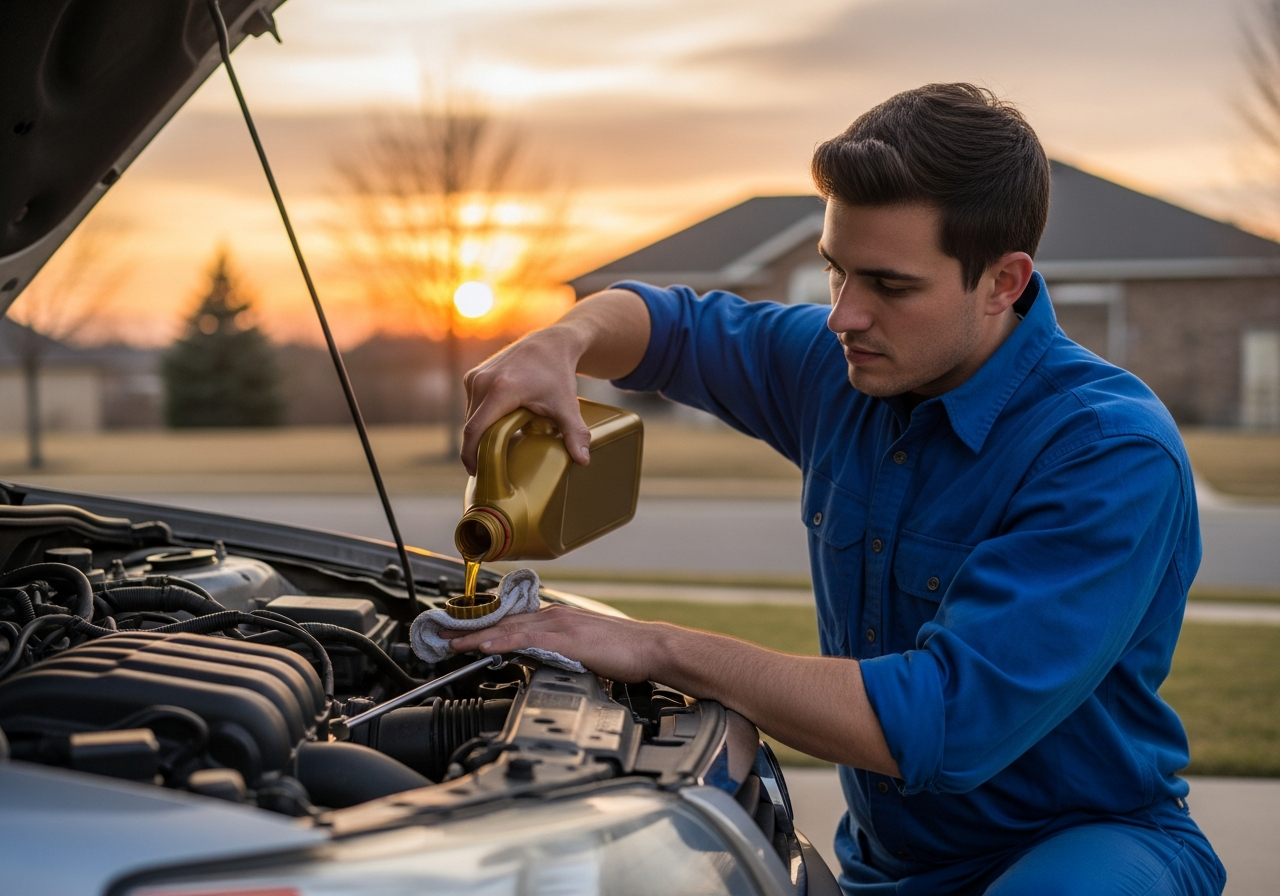 Engine oil top-up at home