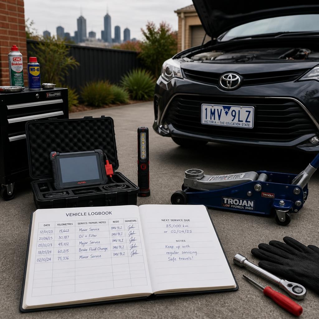 Logbook servicing at home in Melbourne