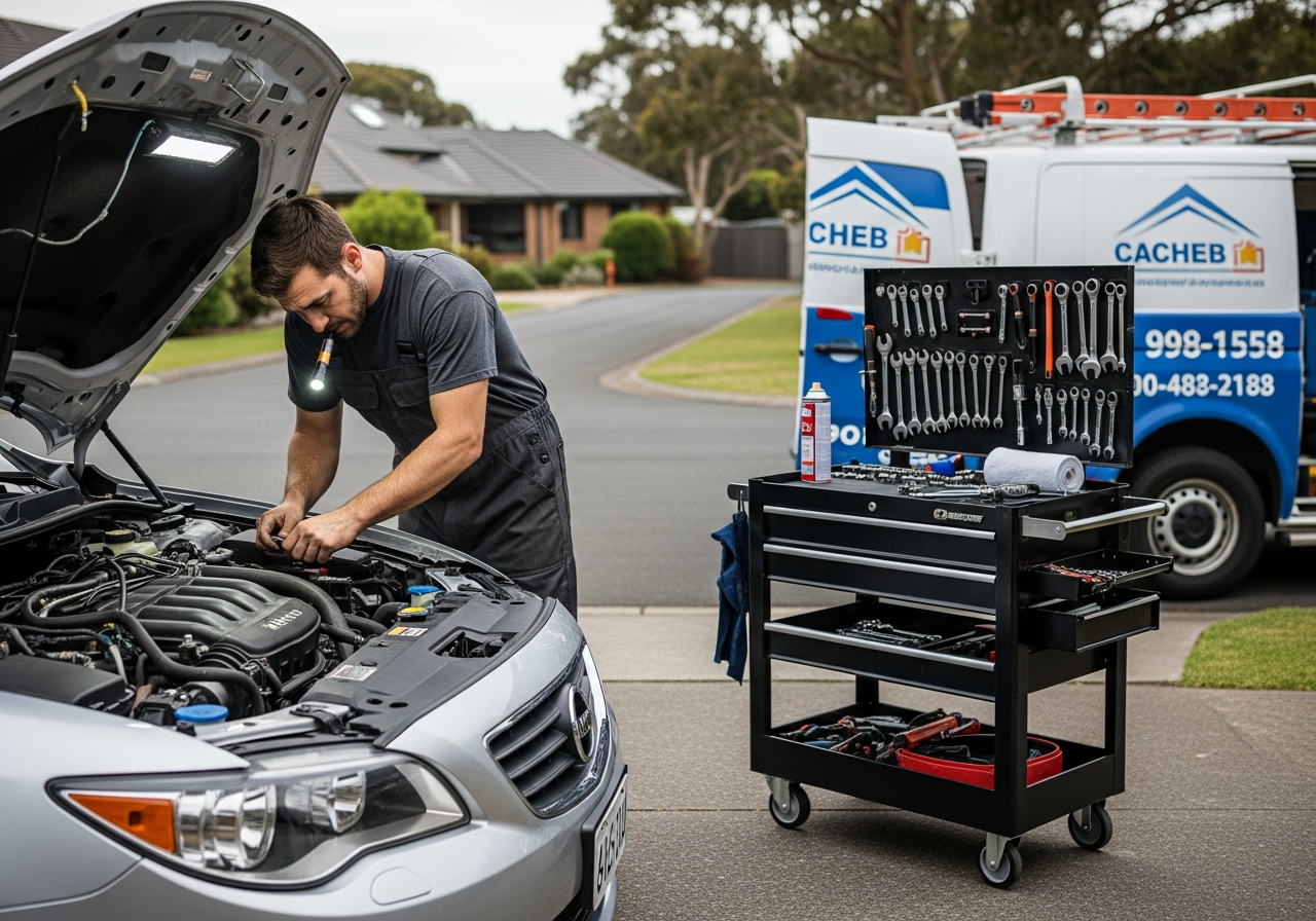 Mobile mechanic at driveway