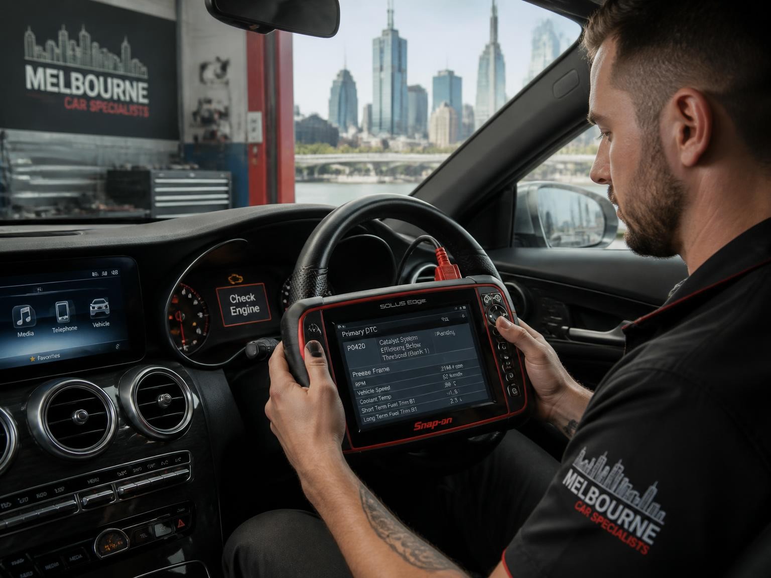 Mobile auto repair diagnostics using professional scan equipment