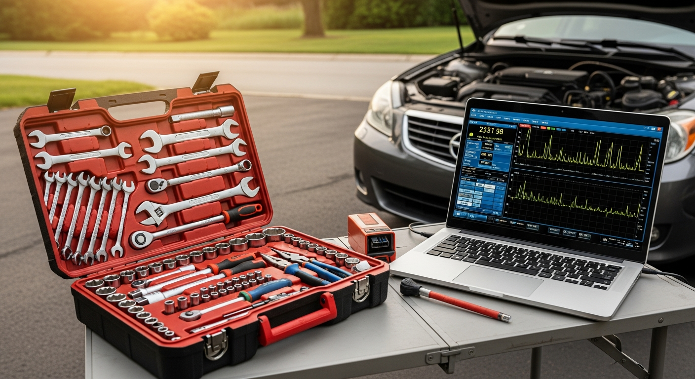 Mobile mechanic tools and diagnostic kit
