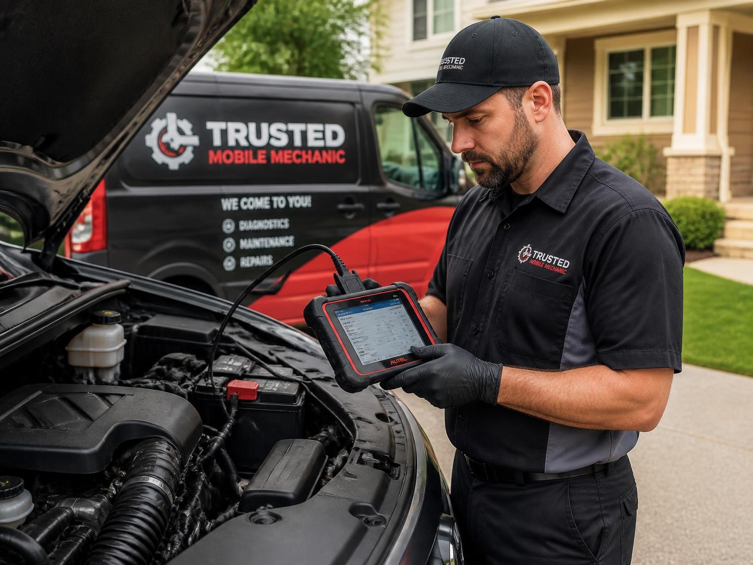 On-site vehicle diagnostics by a mobile auto technician