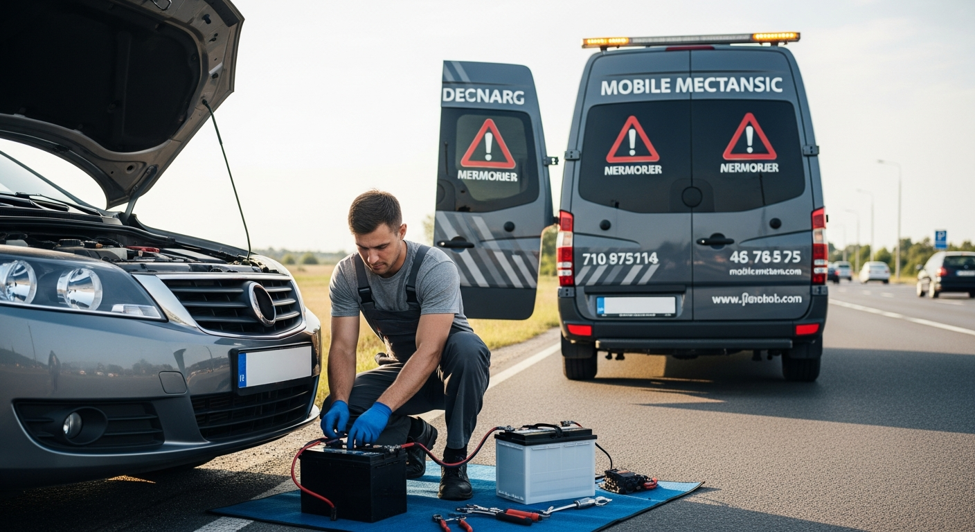 Mobile mechanic replacing car battery