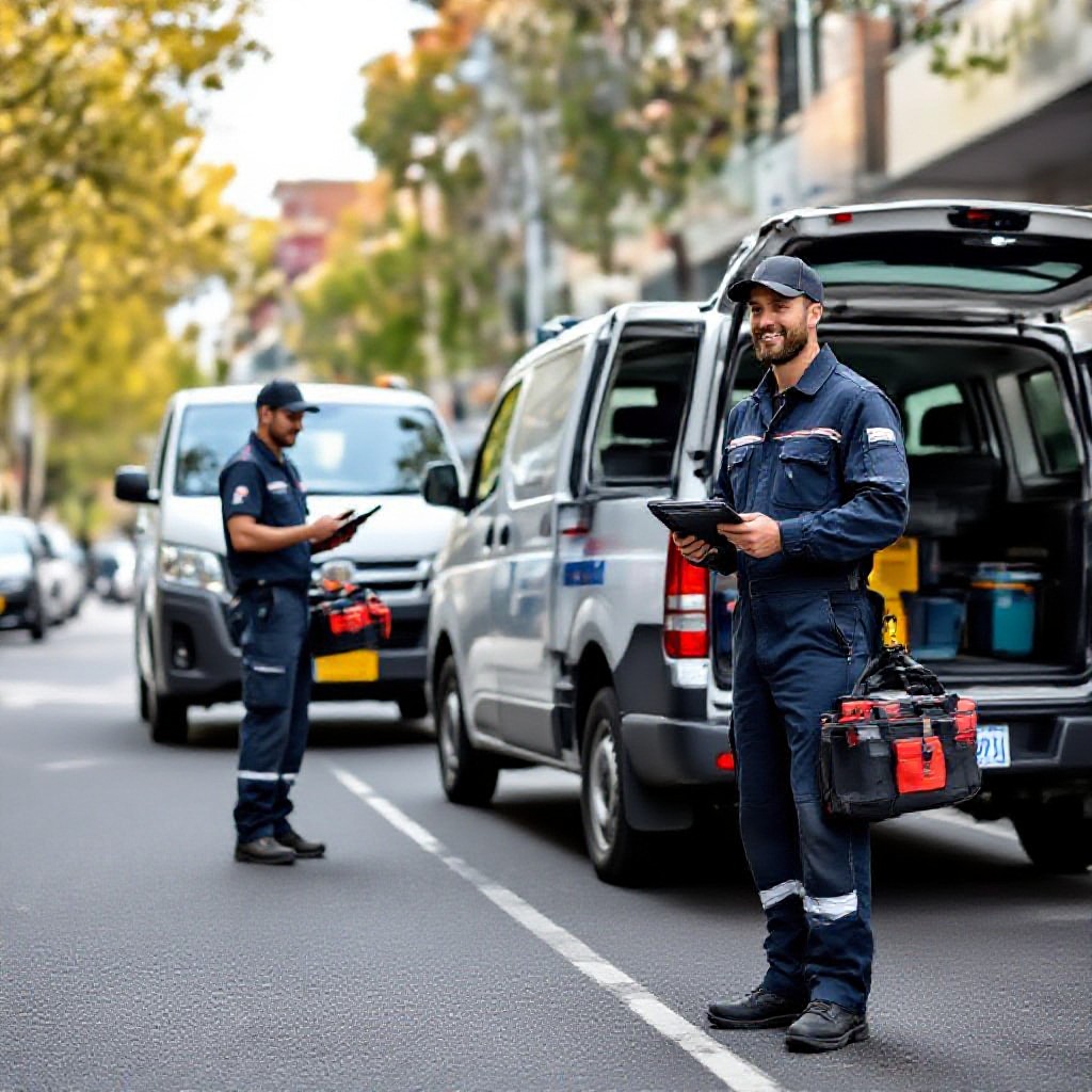 Mobile mechanic van and technician