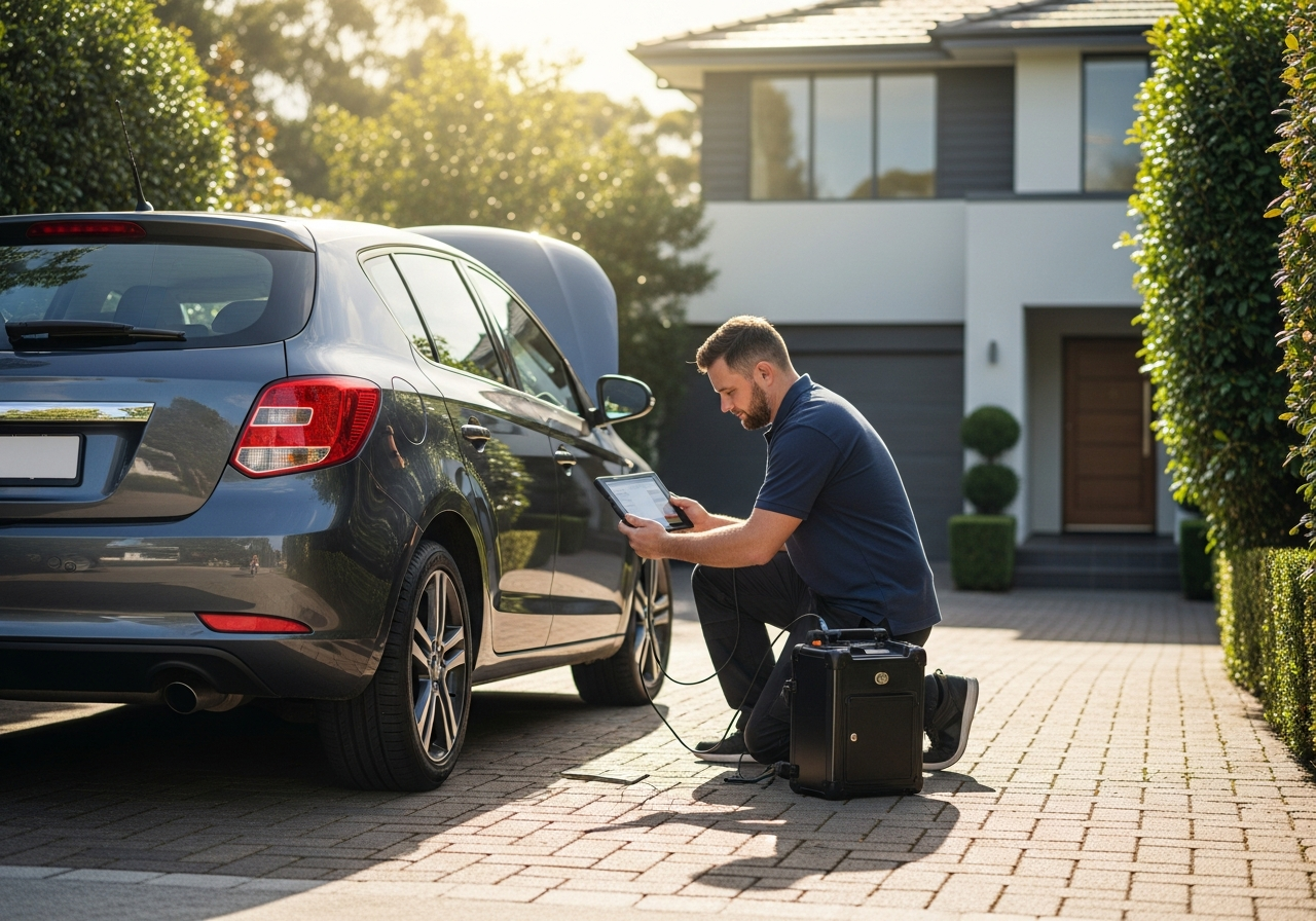Mobile mechanic using diagnostics in Balwyn
