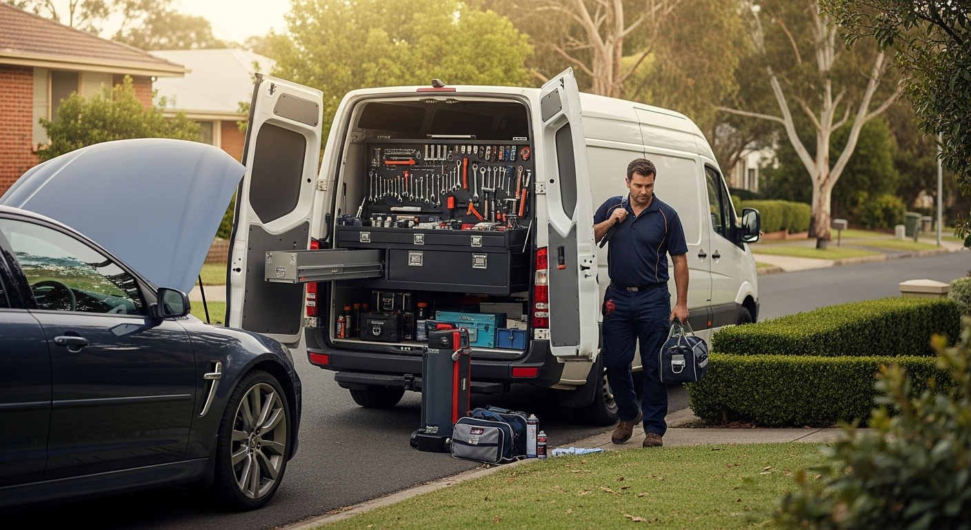 Mobile mechanic arriving