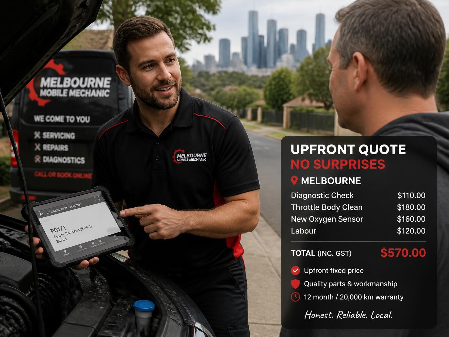 Mechanic providing transparent diagnostic and repair advice