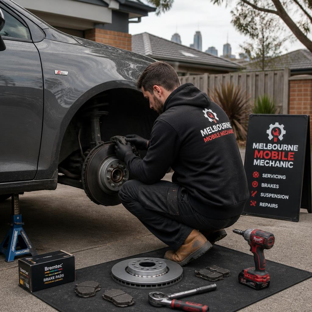 On-site car repair service at a Melbourne driveway