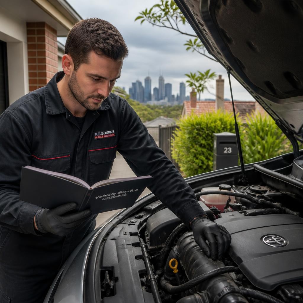 Logbook car servicing at home in Melbourne