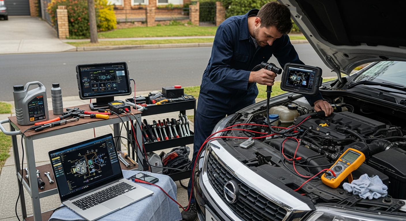 Mobile mechanic fixing car onsite