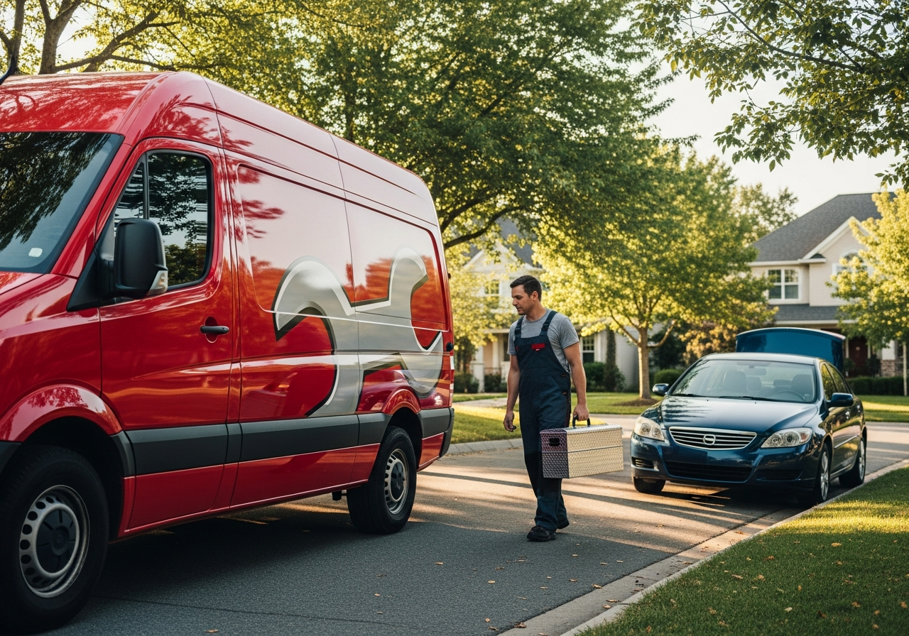 mobile mechanic van and technician