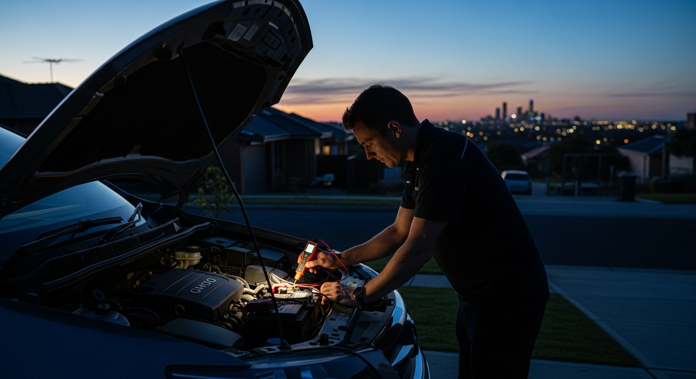 Mobile mechanic testing battery in Melbourne