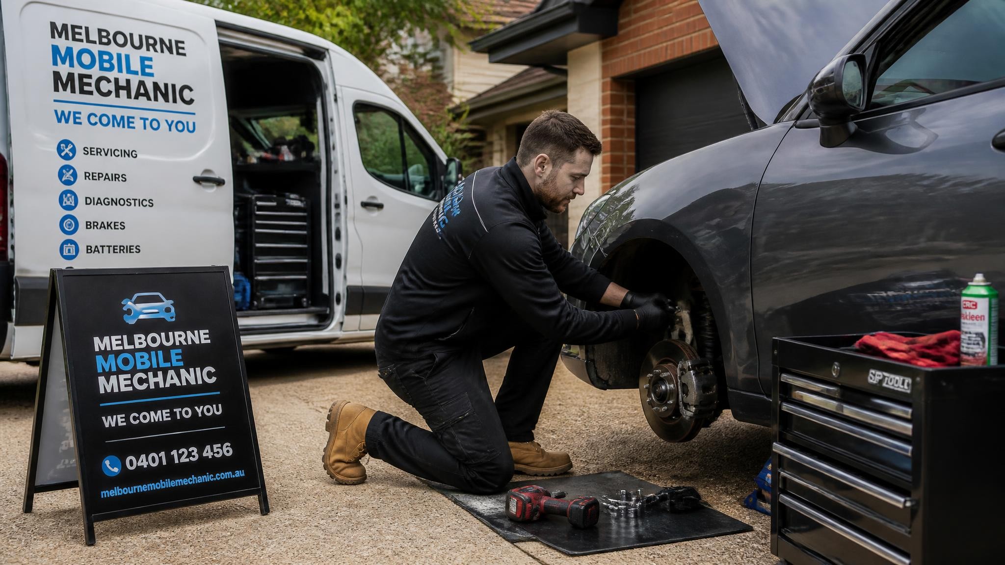 Mobile mechanic performing on-site servicing in Melbourne