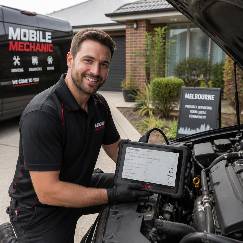 On-site vehicle diagnostics by a Melbourne mechanic