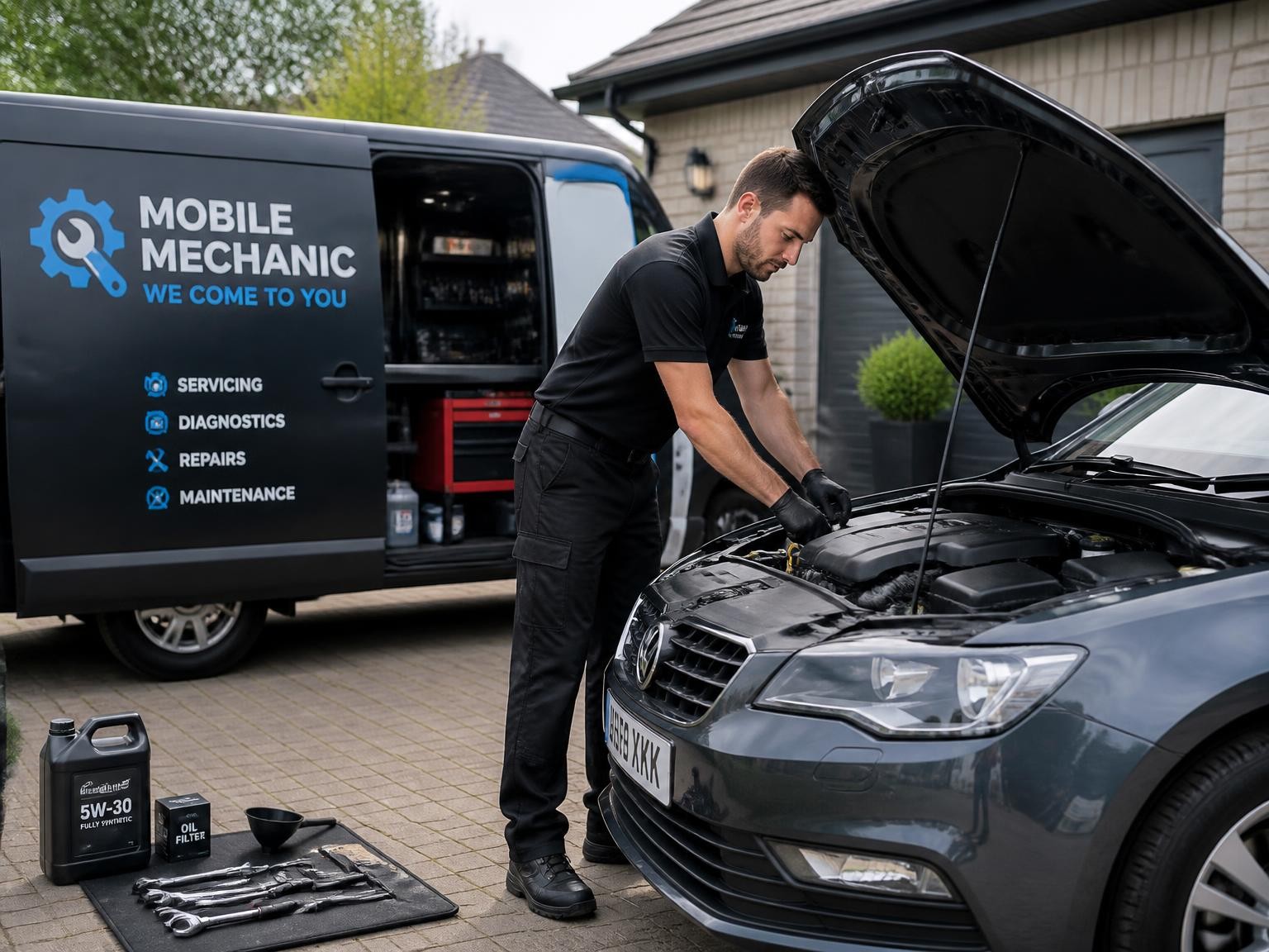 Mobile car servicing at a Melbourne customer's home