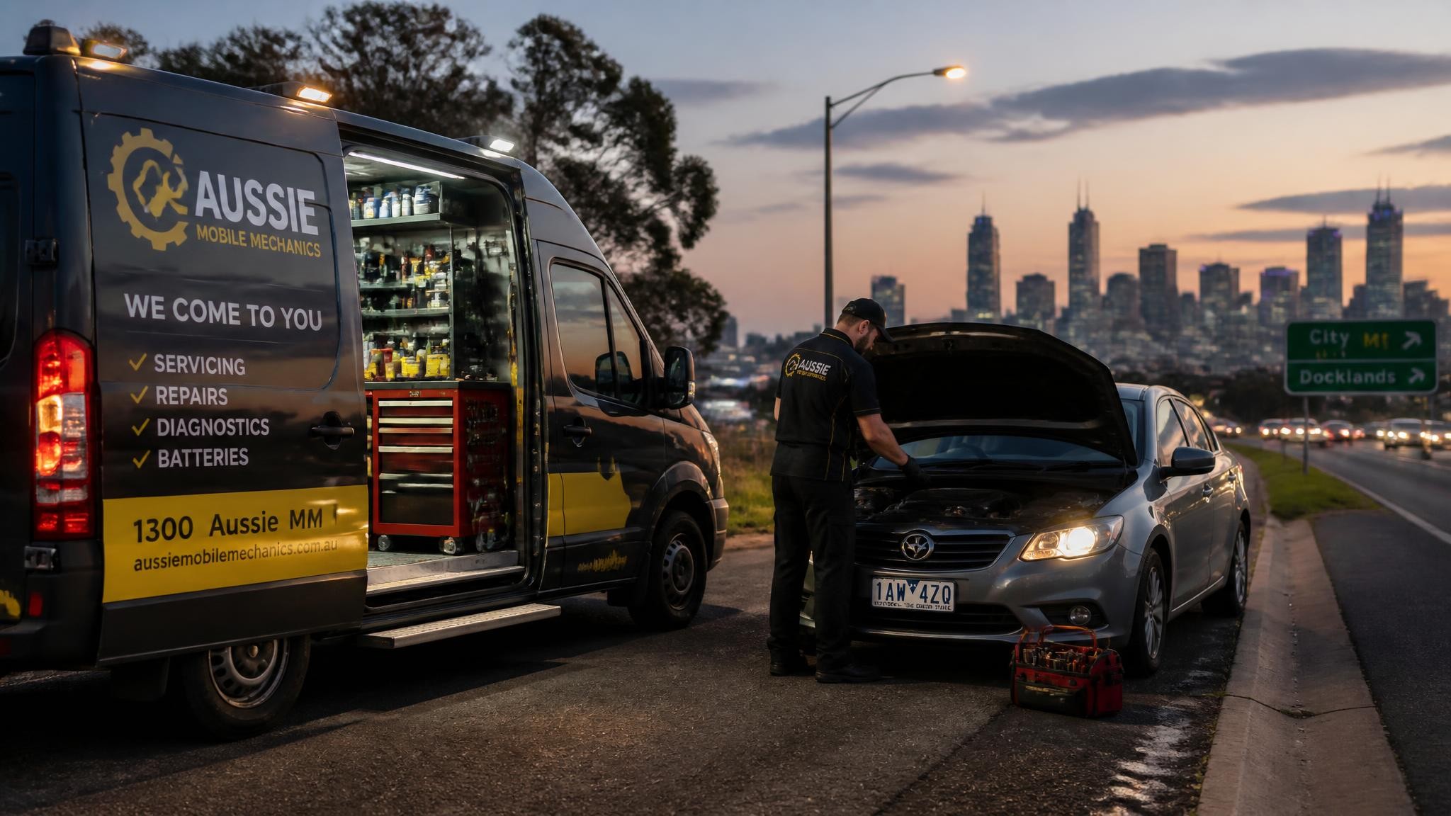 Call out mobile mechanic attending a Melbourne roadside breakdown