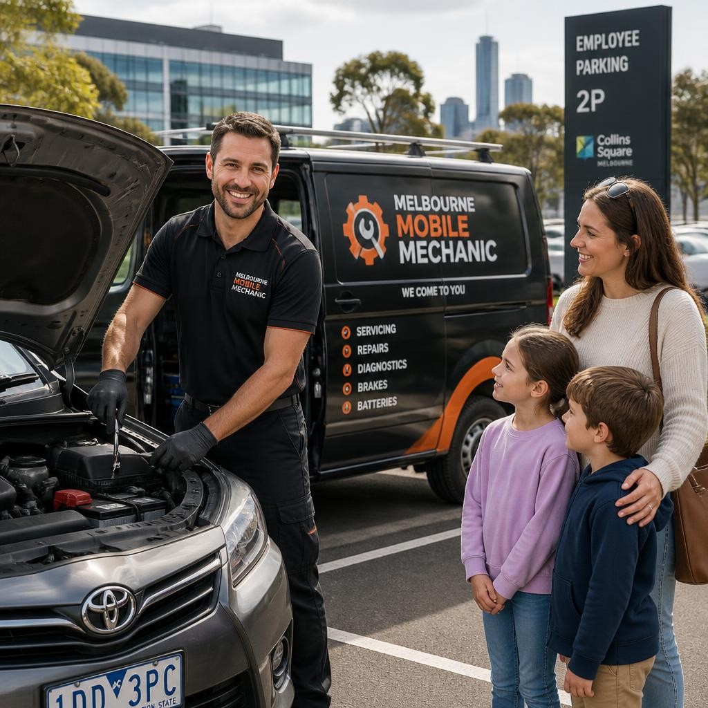 On site car servicing at a workplace in Melbourne