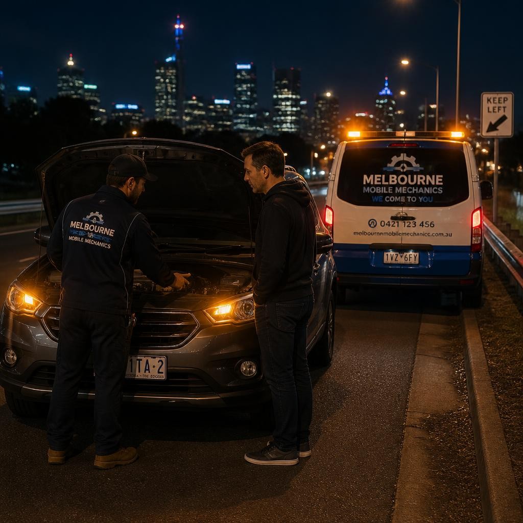 24/7 mobile mechanic attending a roadside breakdown in Melbourne