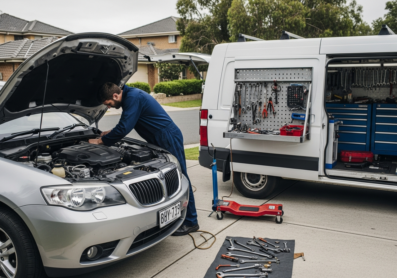 Mobile mechanic working onsite