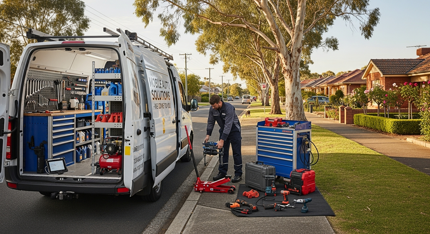 Traveling mechanic service van in Melbourne